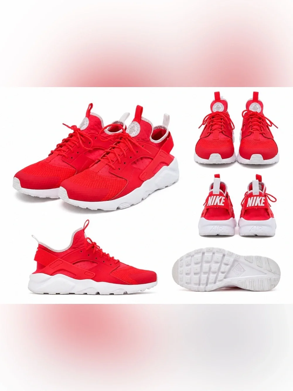 Nike Air Huarache Ultra Run Bright Crimson Neon Red Shoes Men’s Size 9.5